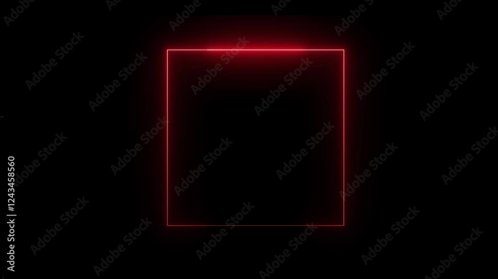 Glowing neon lien red square frame animation, neon square shape vertical lines effect, Animation fluorescent light laser lines Glowing neon lien red square frame animation, neon square shape vertical lines effect, Animation fluorescent light laser lines