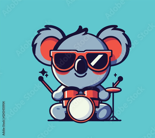 Wallpaper Mural vector illustration of teddy bear dj Torontodigital.ca