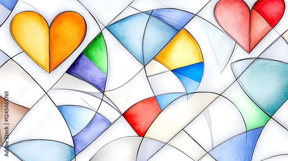 Fototapeta premium Colorful hearts design