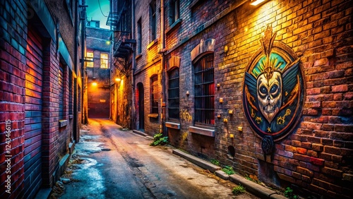 Gritty Urban Alleyway: Architectural Emblem of Street Fight Culture photo