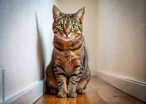 Wallpaper Mural Grumpy Tabby Cat Alone at Home, Waiting for Owner - Funny Pet Photo Torontodigital.ca