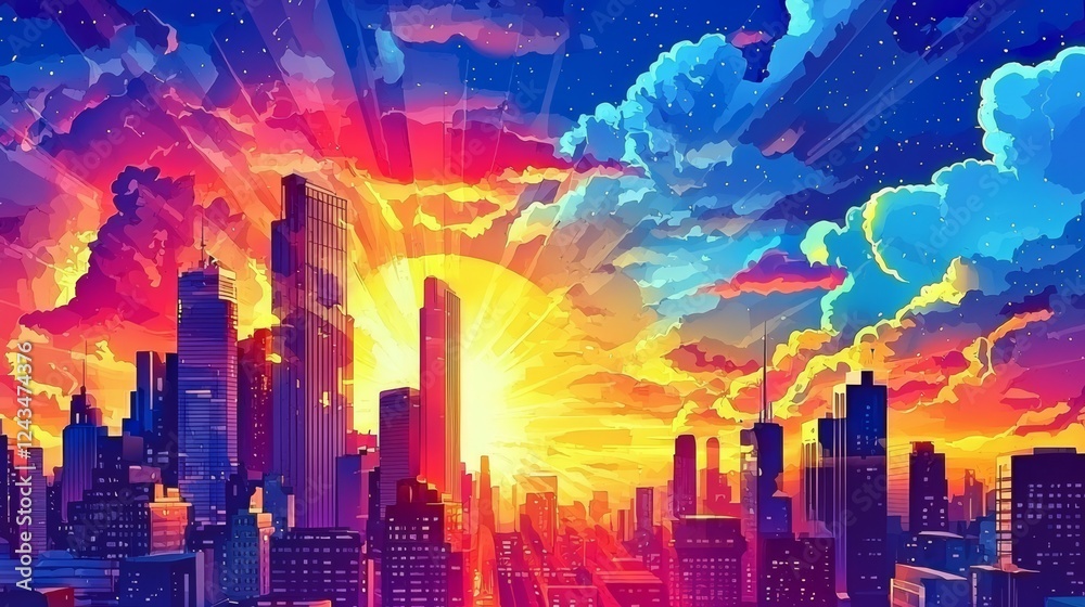 custom made wallpaper toronto digitalCreative comic-style background for city scenes
