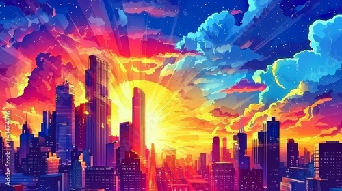 Creative comic-style background for city scenes