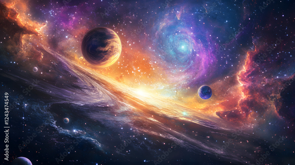 Obraz premium A cosmic scene featuring space