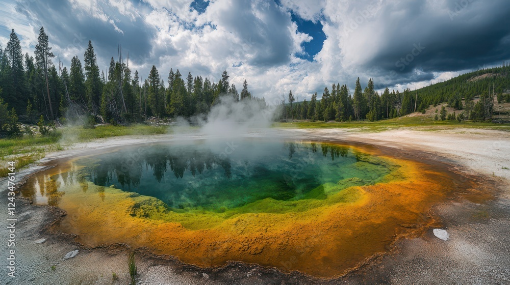 Serene Yellowstone Geyser: A Vibrant Geothermal Wonder Serene Yellowstone Geyser: A Vibrant Geothermal Wonder