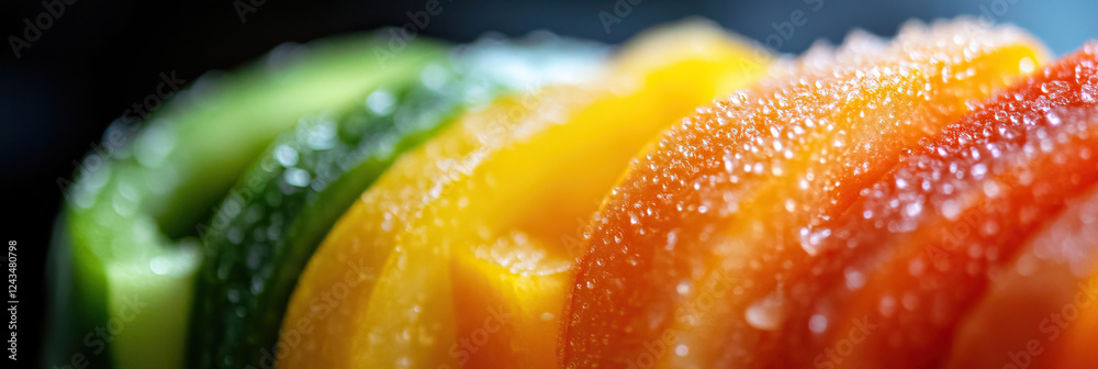 Close-up of Sliced Bell Peppers and Cucumber Close-up of Sliced Bell Peppers and Cucumber