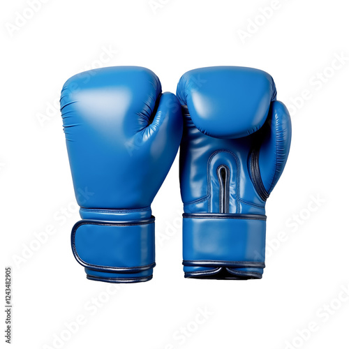 High-quality blue boxing gloves designed for training and competition on a white background with an isolated setting for clear display photo