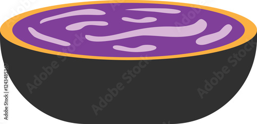 Illustration of Purple Cream In Bowl, Purple Sauce