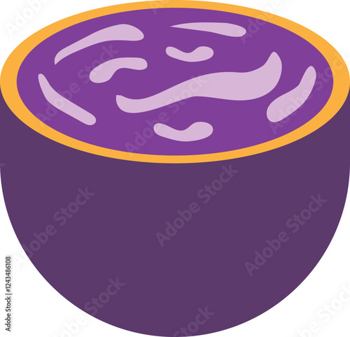 Illustration of Purple Cream In Bowl, Purple Sauce