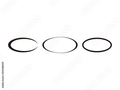 Oval shapes swoosh symbol design vector illustration on transparent background