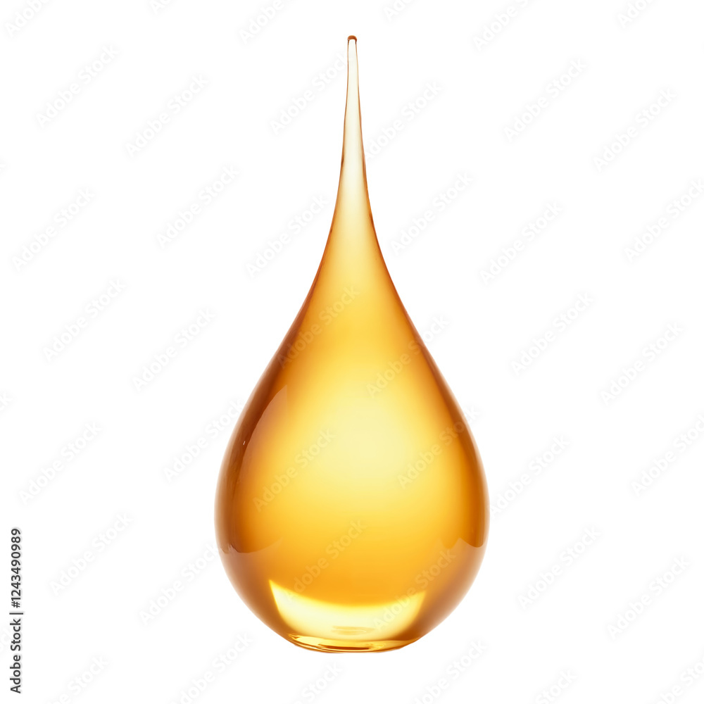 Elegant teardrop vase in vibrant amber color with smooth surface against an isolated white background suitable for modern decor Elegant teardrop vase in vibrant amber color with smooth surface against an isolated white background suitable for modern decor