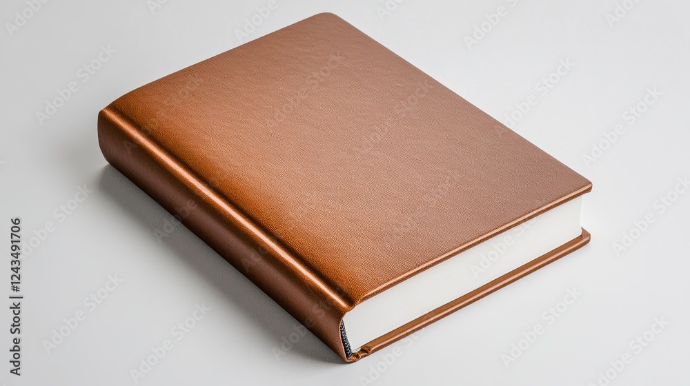 Brown Textured Book Cover On Light Gray Background Brown Textured Book Cover On Light Gray Background