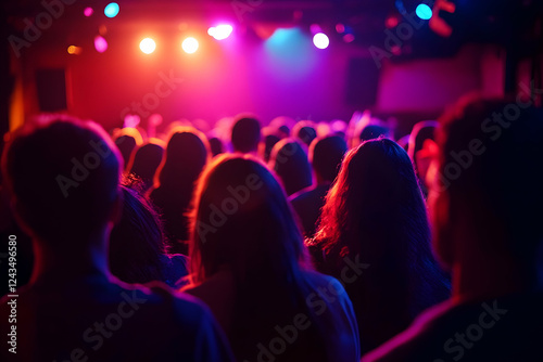 Energetic atmosphere at a comedy club with a lively audience