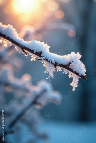 Wallpaper Mural Sunlight catches frosty snow-covered branches, frost, icicles, branch Torontodigital.ca