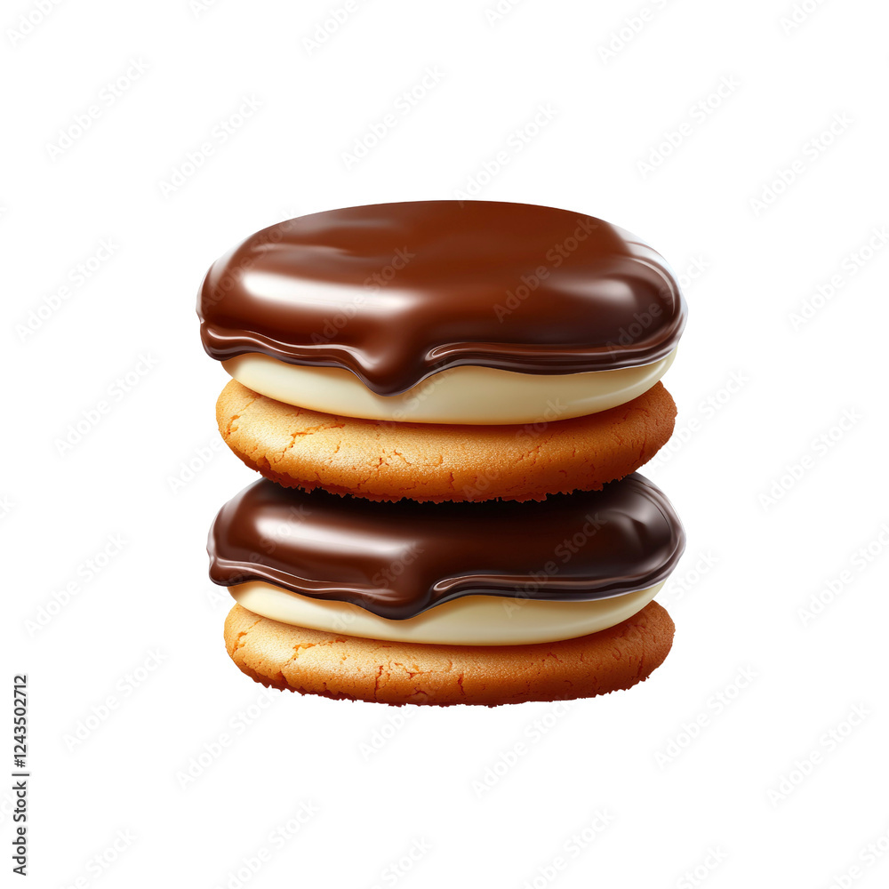 Two Delicious Chocolate Covered Cookies Stacked High Two Delicious Chocolate Covered Cookies Stacked High