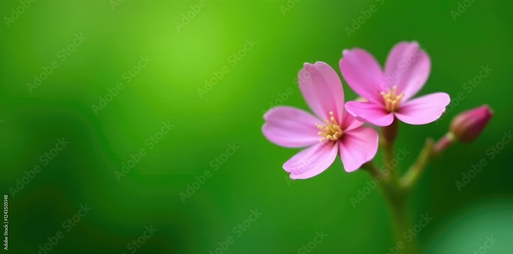 Soft petals of pink flowers against a green background, , desmodium tick clover Soft petals of pink flowers against a green background, , desmodium tick clover