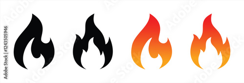 simple flame icon vector illustration