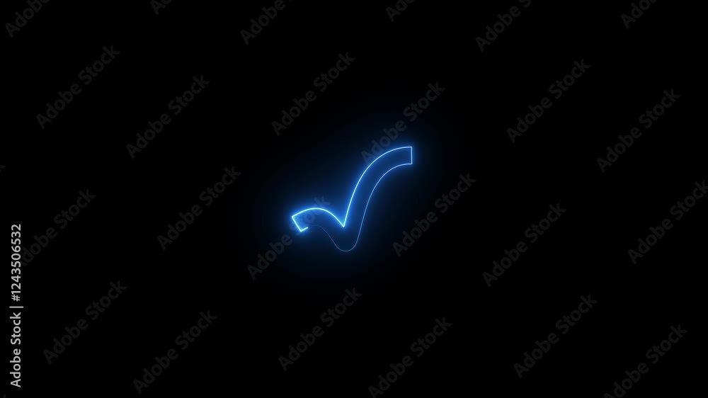 Glowing neon line Shield with check mark icon isolated. Check mark icon animation, positive symbol, tick mark icon, confirm, correct concept animation. 4k video. Glowing neon line Shield with check mark icon isolated. Check mark icon animation, positive symbol, tick mark icon, confirm, correct concept animation. 4k video.