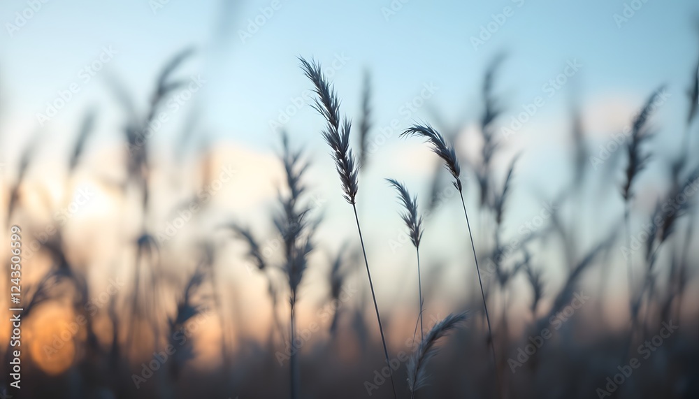Serene Sunset Grassland Scene Peaceful Nature Photography Serene Sunset Grassland Scene Peaceful Nature Photography