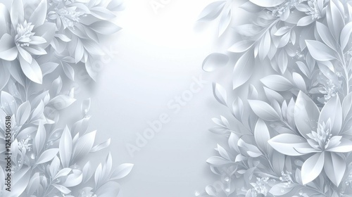 Wallpaper Mural Abstract gray shadow of leaves on a white wall, offering a neutral, nature-inspired background. The soft shadows create a tranquil mood, with space for text or creative content. Torontodigital.ca