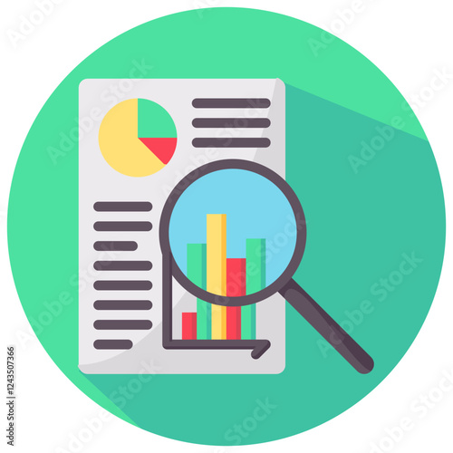 analyze vector round flat icon