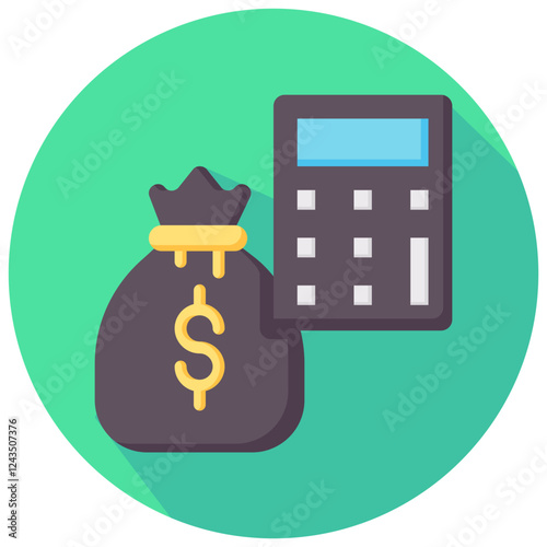 budgeting vector round flat icon