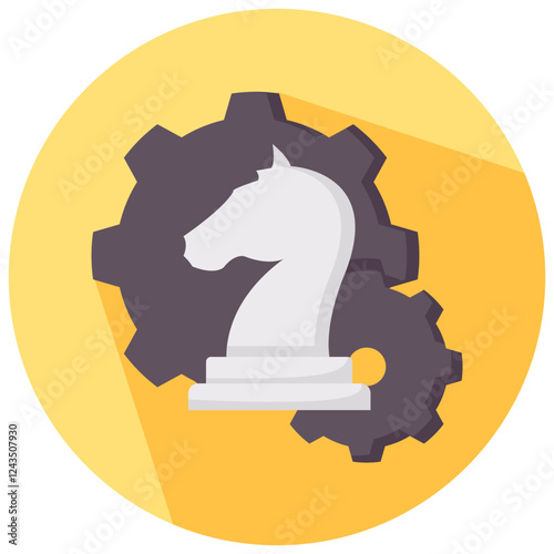 strategy vector round flat icon
