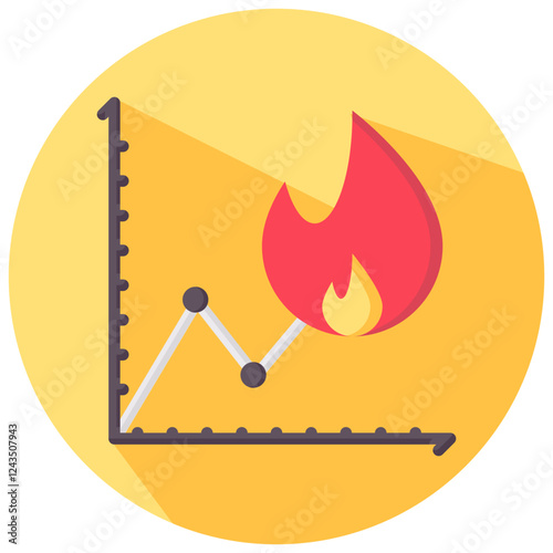 trandingb topic vector round flat icon