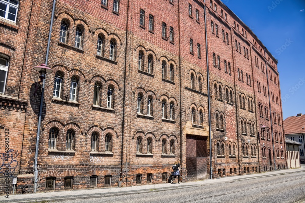 müllrose, deutschland - ziegelfassade der alten mühle