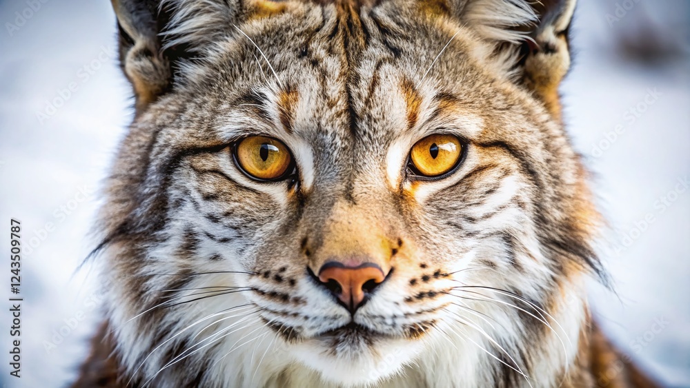 Intense Lynx Close-Up: Wild Cat Portrait with Copy Space for Design Projects Intense Lynx Close-Up: Wild Cat Portrait with Copy Space for Design Projects