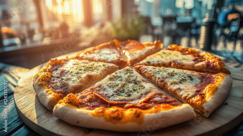 Wallpaper Mural A slice of pizza with cheese and pepperoni on it Torontodigital.ca