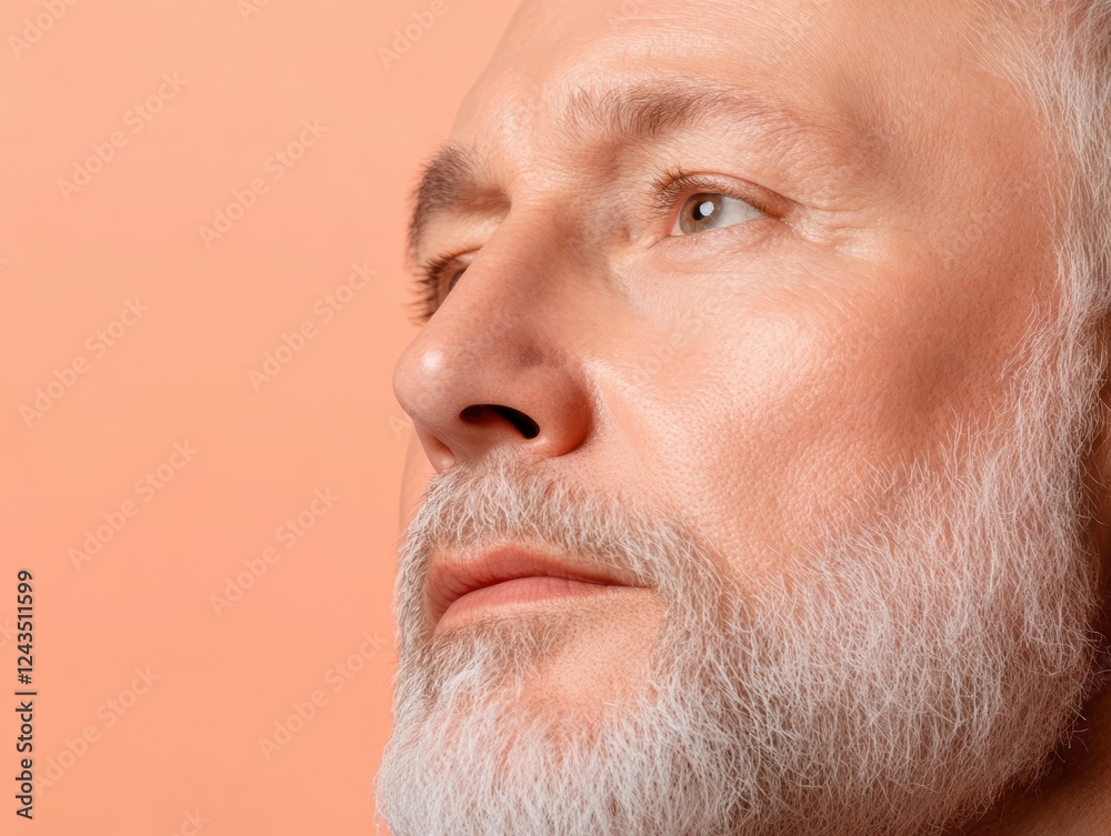 Obraz premium Timeless portrait, a study of man with distinguished white beard portrait