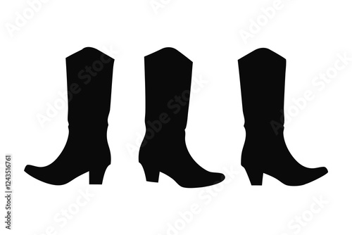 Cowboy Boot silhouette vector, Cowboy boot icon vector illustration 