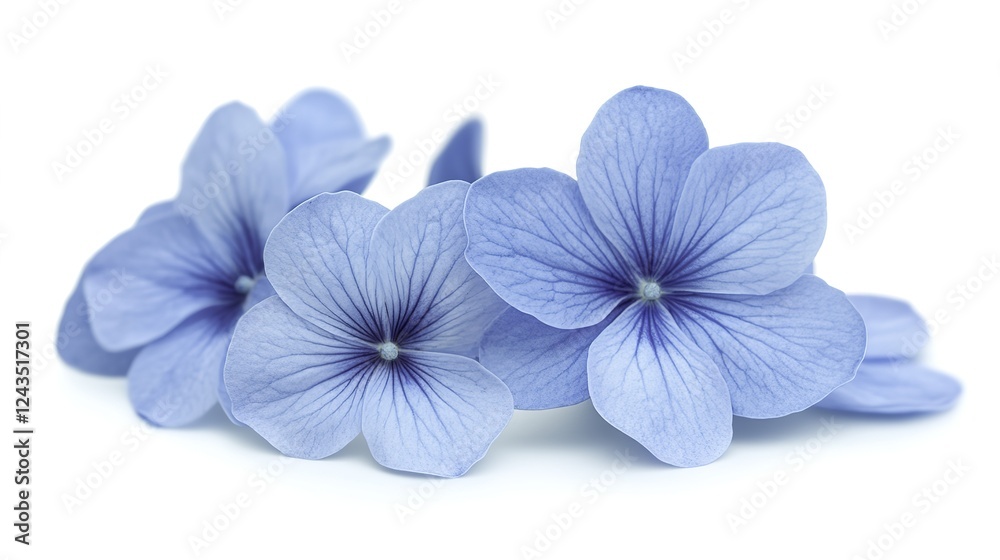 Obraz premium Surreal Blue Flowers in Minimalist Composition, Evoking Tranquility and Natural Elegance