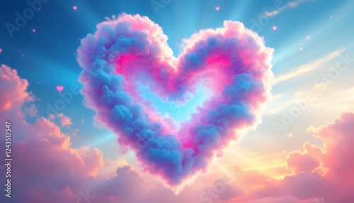 Cloud Heart Romantic Sunset Sky Wallpaper