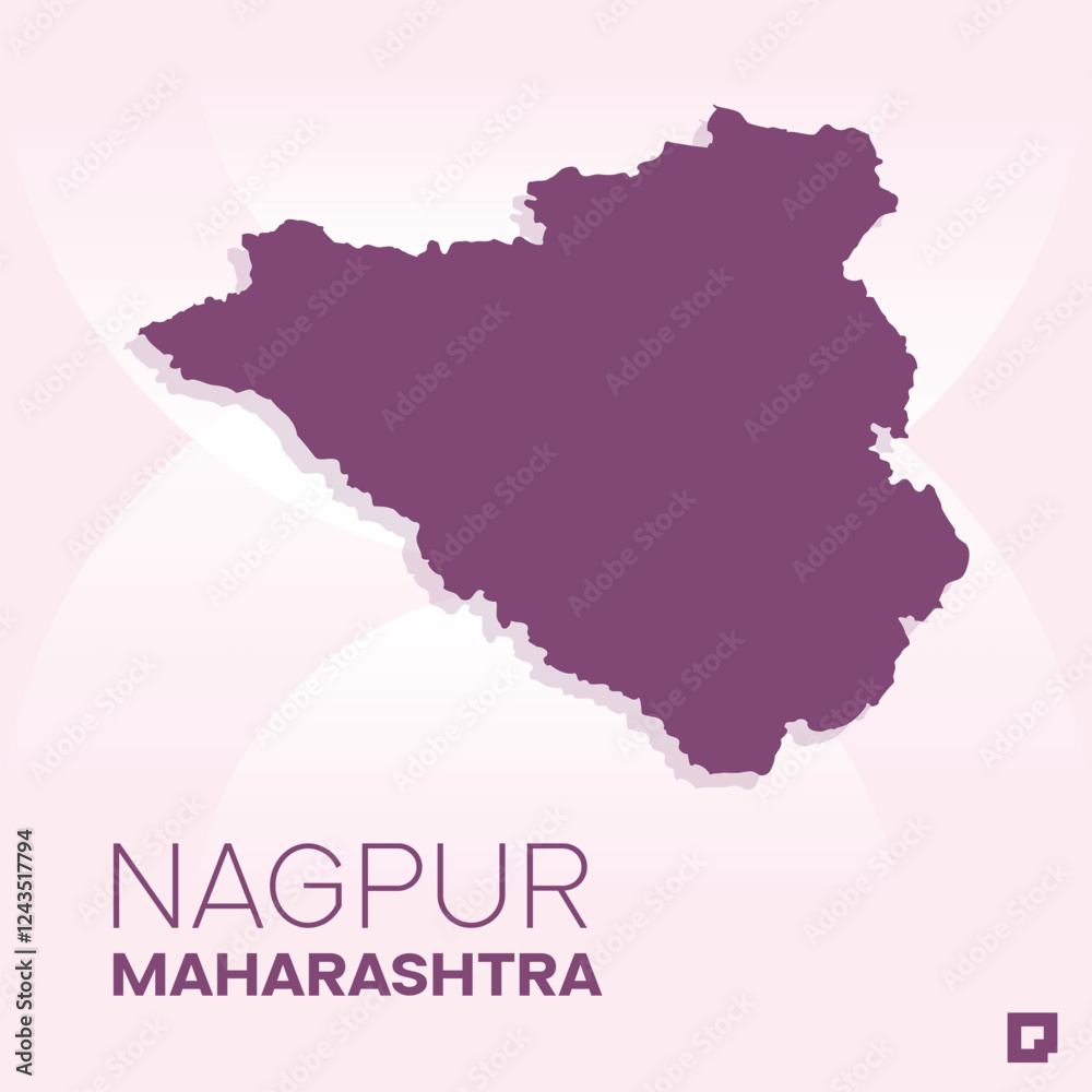 Obraz premium Nagpur vector map, Vector map of Nagpur, editable eps, AI files, Vector illustration of Nagpur vector map
