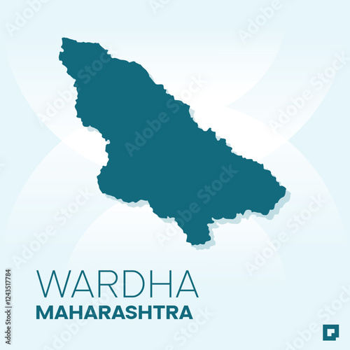 Wardha vector map, Vector map of Wardha, editable eps, AI files, Vector illustration of Wardha vector map