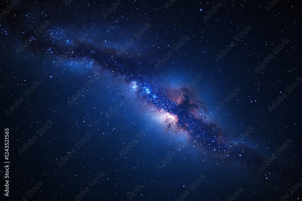 Beautiful night sky with the Milky Way galaxy glowing in vibrant blue and pink hues, surrounded by countless stars in deep space. Beautiful night sky with the Milky Way galaxy glowing in vibrant blue and pink hues, surrounded by countless stars in deep space.
