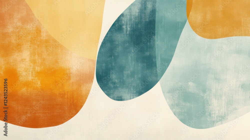 Soft pencil strokes create an abstract artwork in soothing amber and teal hues, evoking calm and creativity in a modern setting Soft pencil strokes create an abstract artwork in soothing amber and teal hues, evoking calm and creativity in a modern setting