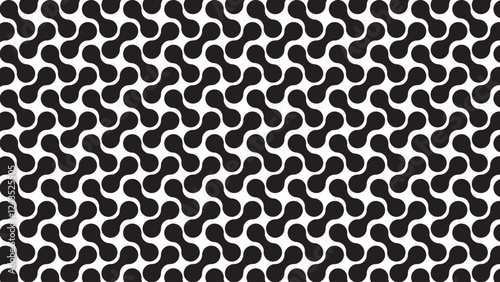a repeating pattern of geometric metaballs, creating an interesting visual texture with blending organic shapes and contrasting negative space.