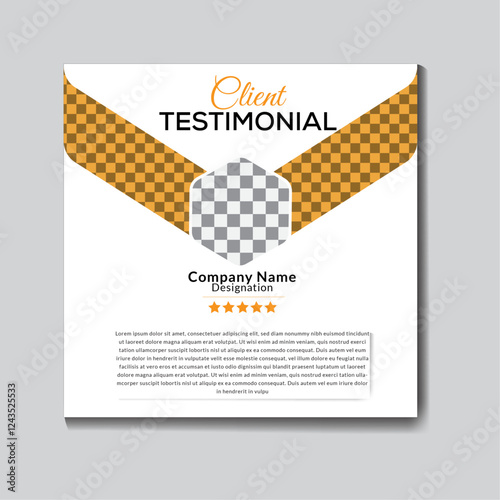 Modern, creative, clean, stylish, unique social media web banner template or client testimonial