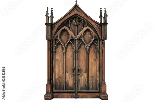 Gothic Style Cupboard for Decor on transparent background photo