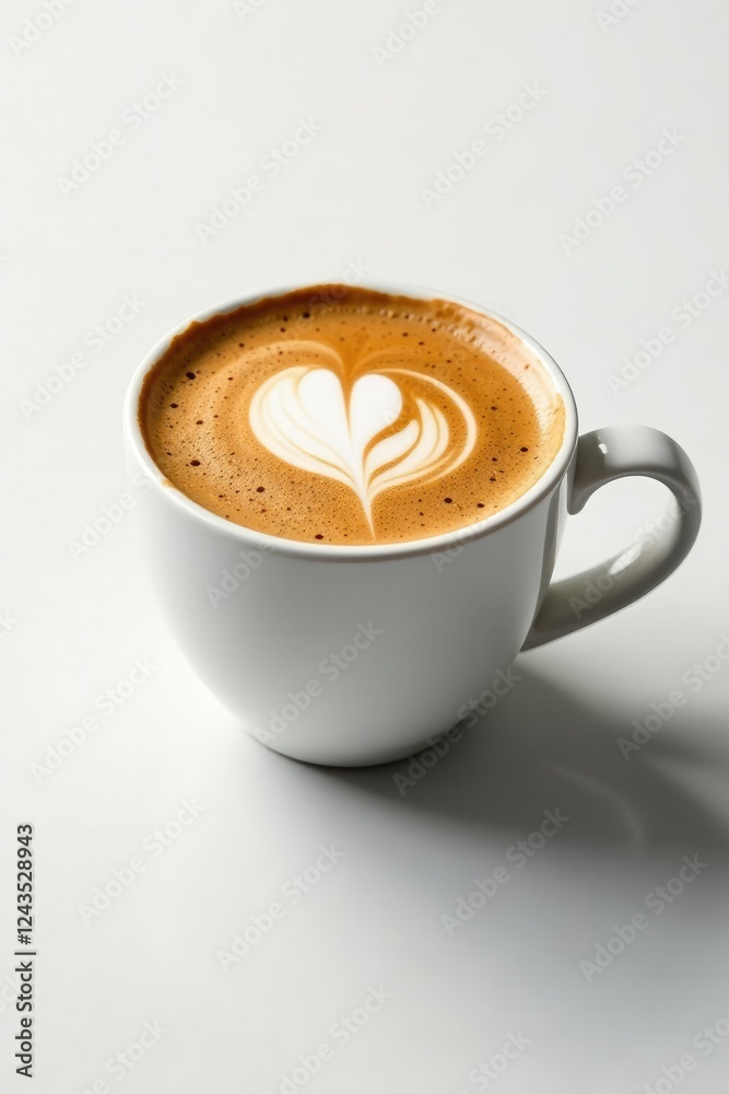 Mocha coffee on white with slight blur and darkening effect, liquid, white background, surface Mocha coffee on white with slight blur and darkening effect, liquid, white background, surface