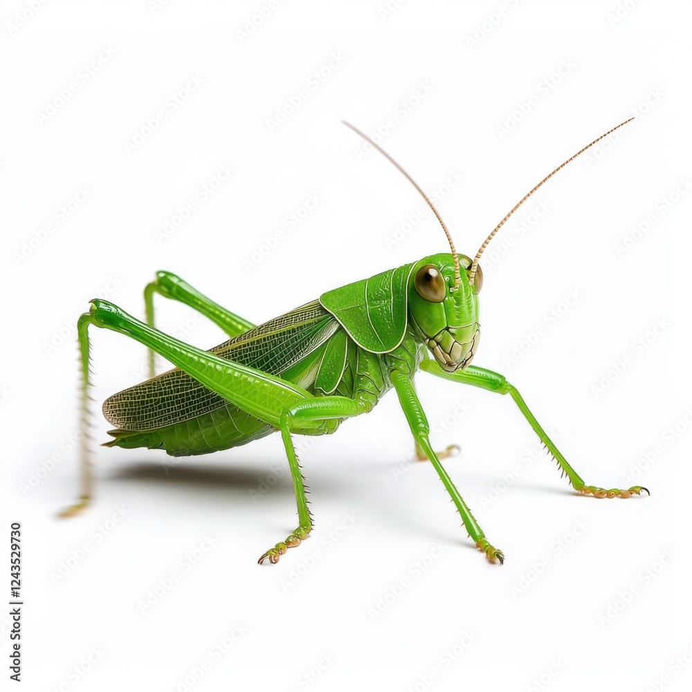 Close-up of a vibrant green grasshopper with intricate details showcasing its natural beauty and unique features Close-up of a vibrant green grasshopper with intricate details showcasing its natural beauty and unique features