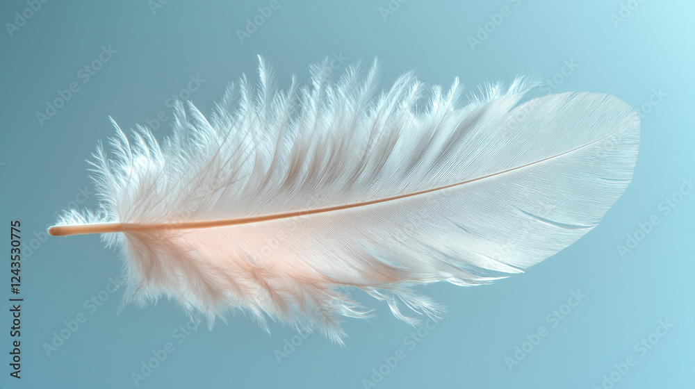 Obraz premium Featherlight: Macro White Feather on White