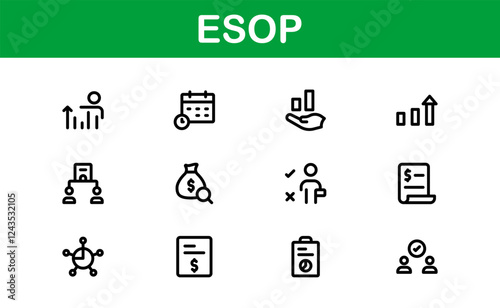 Professional ESOP Icons - Scalable and Versatile Graphics for Equity Plans and Corporate Presentations photo