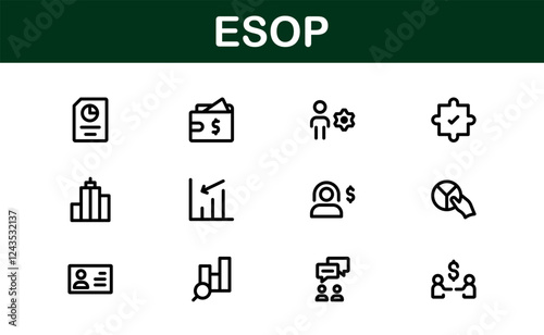 Professional ESOP Icons - Scalable and Versatile Graphics for Equity Plans and Corporate Presentations photo