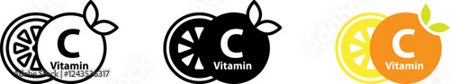 Vitamin C icon , vector illustration