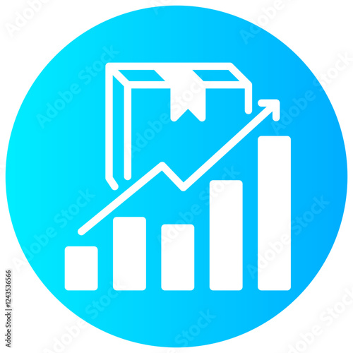 product demand vector round glyph icon