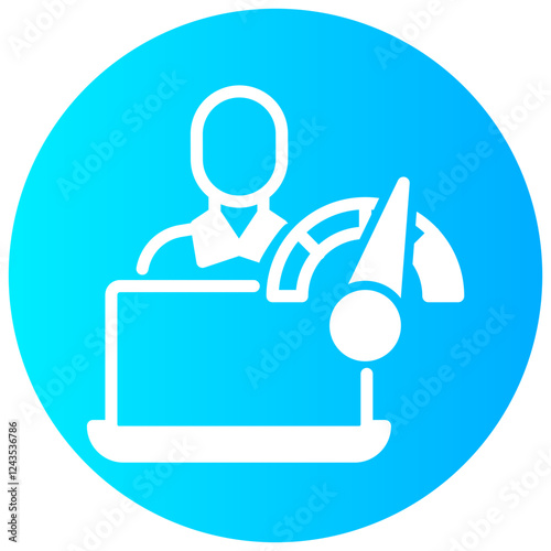 workload vector round glyph icon